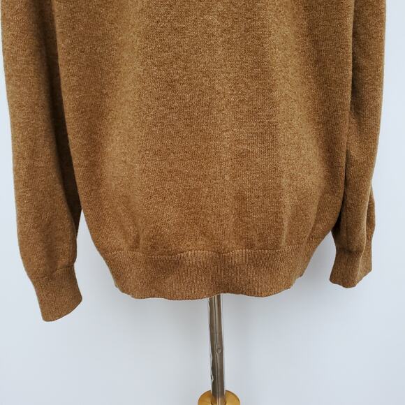 LL Bean Grandpa Cardigan Sweater Brown Lambswool Wooden Buttons Pockets Large - Picture 12 of 16